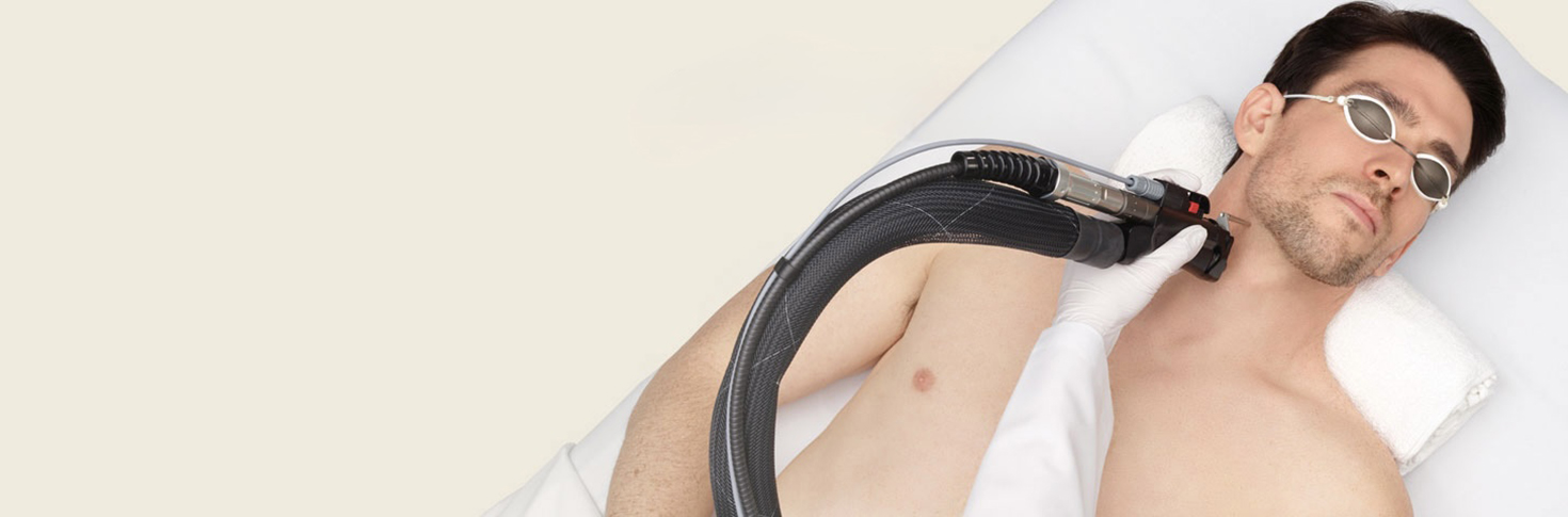 man having laser hair removal